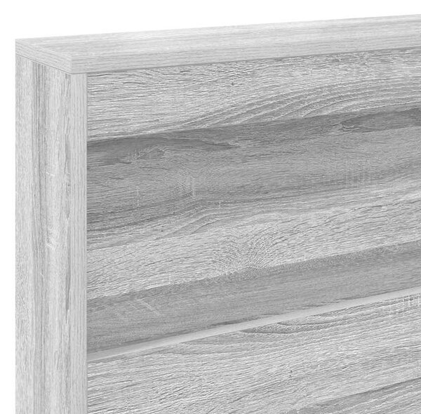 Krevet s policama s uzglavljem Sivi hrast sonoma 100 x 200 cm - Siva / 100 x 200 cm