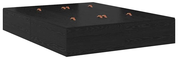 Krevet s ladicama Crni hrast 135 x 190 cm Konstruirano drvo - Crna / 135 x 190 cm
