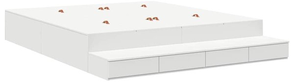 Krevet s ladicama s ladicama Bijelo 200 cm Konstruirano drvo - Bijela / 200 cm