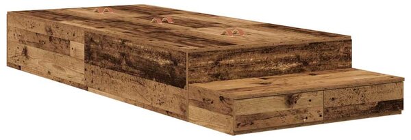 Krevet s ladicama s ladicama Staro drvo 80 cm Konstruirano drvo - Smeđa / 80 cm