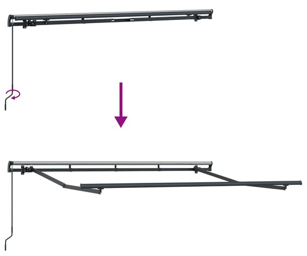 Skrovita tenda Plava 250 x 200 cm tkanina - Plava / 250 x 200 cm