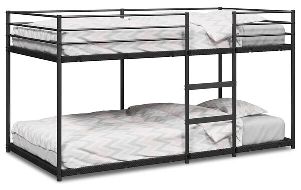 Krevet na kat bez madraca crni 90x200 cm čelik - Crna / 90 x 200 cm