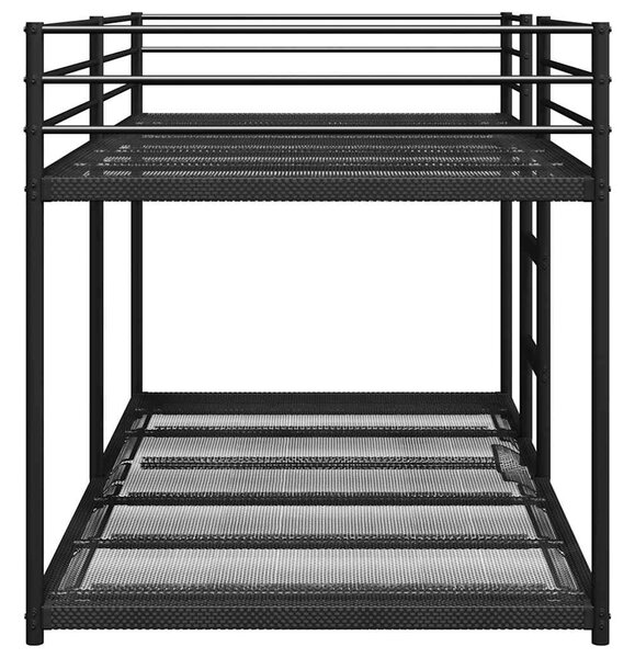 Krevet na kat bez madraca crni 90x200 cm čelik - Crna / 90 x 200 cm