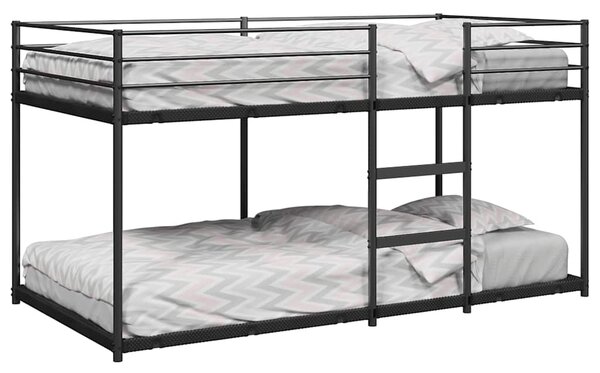 Krevet na kat bez madraca crni 90x200 cm čelik - Crna / 90 x 200 cm