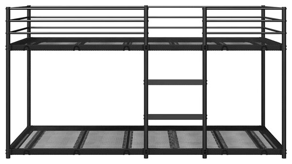 Krevet na kat bez madraca crni 90x200 cm čelik - Crna / 90 x 200 cm