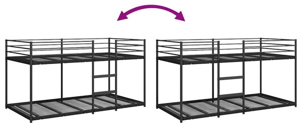 Krevet na kat bez madraca crni 90x200 cm čelik - Crna / 90 x 200 cm
