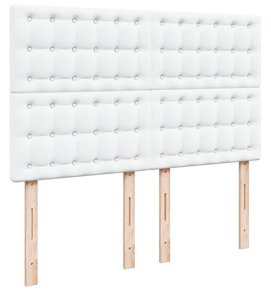 Otomanski krevet s madracima i LED 140x190cm umjetna koža - Bijela / 140 x 190 cm