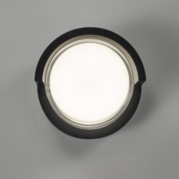 Forlight LED zidna lampa Creu, Ø 17 cm, crna, plastika, Crno, Plastika