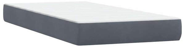Box spring krevet s madracem tamnosivi 80 x 220 cm baršunasti - Siva / 80 x 220 cm