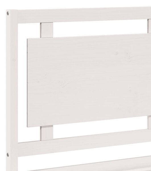 Dugi okvir kreveta bez madraca bijeli 160 x 220 cm masivno drvo - Bijela / 160 x 220 cm