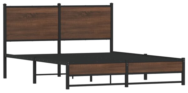 Metalni okvir kreveta bez madraca smeđa boja hrasta 140x190 cm - Smeđa / 140 x 190 cm