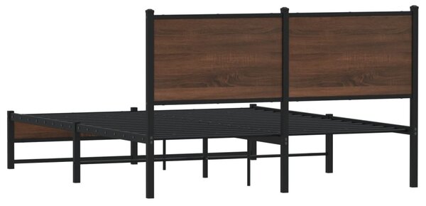 Metalni okvir kreveta bez madraca smeđa boja hrasta 140x190 cm - Smeđa / 140 x 190 cm
