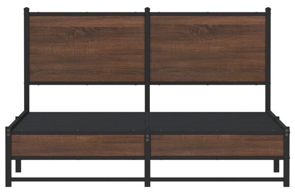 Metalni okvir kreveta bez madraca smeđa boja hrasta 140x190 cm - Smeđa / 140 x 190 cm