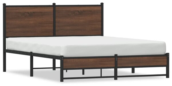 Metalni okvir kreveta bez madraca smeđa boja hrasta 140x190 cm - Smeđa / 140 x 190 cm