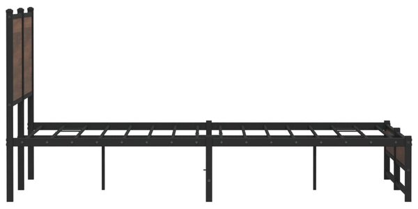 Metalni okvir kreveta bez madraca smeđa boja hrasta 140x190 cm - Smeđa / 140 x 190 cm
