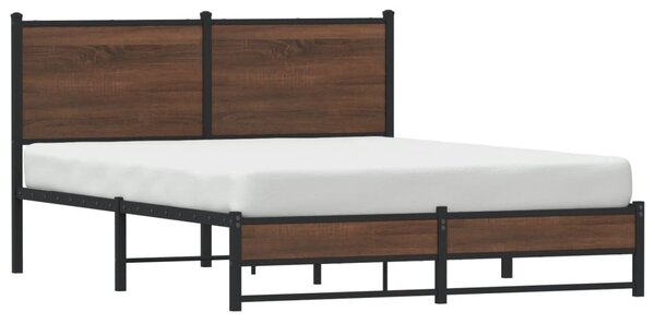 Metalni okvir kreveta bez madraca smeđa boja hrasta 140x190 cm - Smeđa / 140 x 190 cm