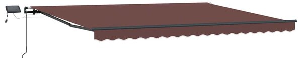 Tenda na ručno uvlačenje s LED smeđa 400 x 300 cm - Smeđa / 400 x 300 cm