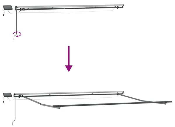 Tenda na ručno uvlačenje s LED smeđa 400 x 300 cm - Smeđa / 400 x 300 cm