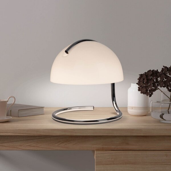 Näve Stolna lampa Burano, bijela, visina 25 cm, staklo/metal, E27, Bijela, Dnevni boravak/blagovaonica, Metal