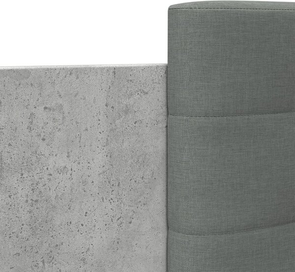 Okvir kreveta s uzglavljem LED siva boja betona 200 x 200 cm - Siva / 200 x 200 cm