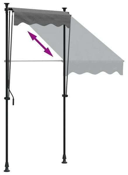 Tenda na uvlačenje antracit 100 x 150 cm od tkanine i čelika - Antracitno siva / N/A