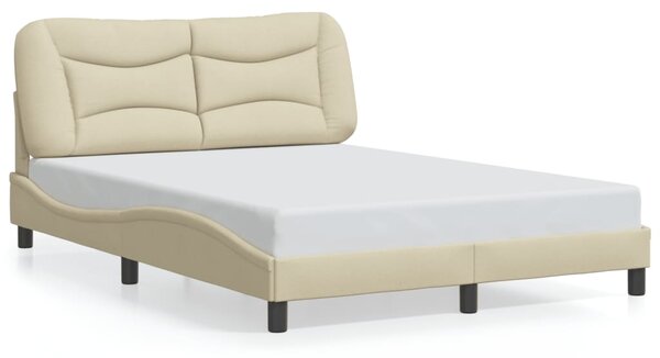 Okvir kreveta s LED-om bez madraca Hvar krem 140x190 cm Tkanina - Krema / 140 x 190 cm