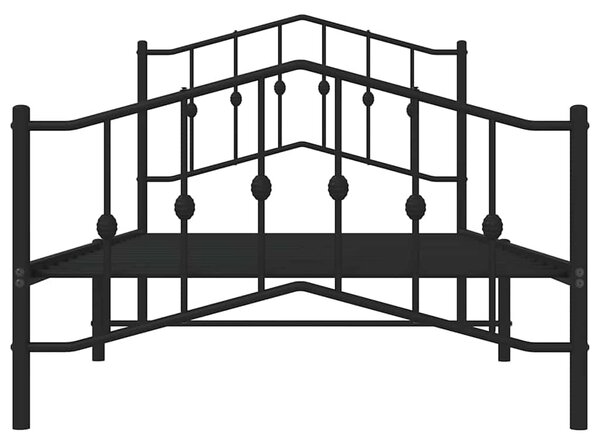 Metalni okvir kreveta s uzglavljem i podnožjem crni 100x190 cm - Crna / 100 x 190 cm