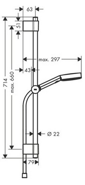 Set za tuš Hansgrohe Mješalica ručica tuša Pulsify Blend Set s kliznom šipkom i crijevom