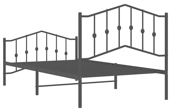 Metalni okvir kreveta s uzglavljem i podnožjem crni 100x190 cm - Crna / 100 x 190 cm