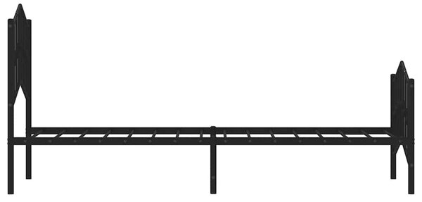 Metalni okvir kreveta s uzglavljem i podnožjem crni 100x190 cm - Crna / 100 x 190 cm