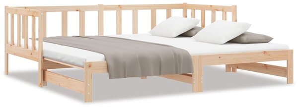 Dnevni krevet na razvlačenje 90 x 200 cm od masivne borovine - Smeđa / 90 x 200 cm