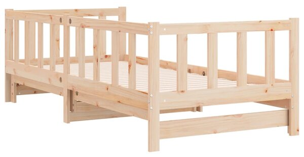 Dnevni krevet na razvlačenje 90 x 200 cm od masivne borovine - Smeđa / 90 x 200 cm