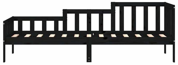 Dnevni ležaj crni 80 x 200 cm od masivne borovine - Crna / 80 x 200 cm