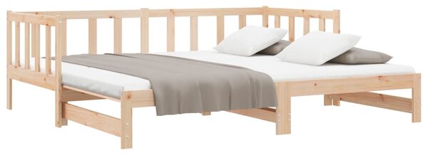 Dnevni krevet na razvlačenje 90 x 200 cm od masivne borovine - Smeđa / 90 x 200 cm