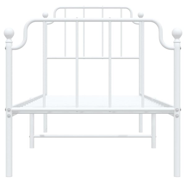 Metalni okvir kreveta s uzglavljem i podnožjem bijeli 75x190 cm - Bijela / 75 x 190 cm