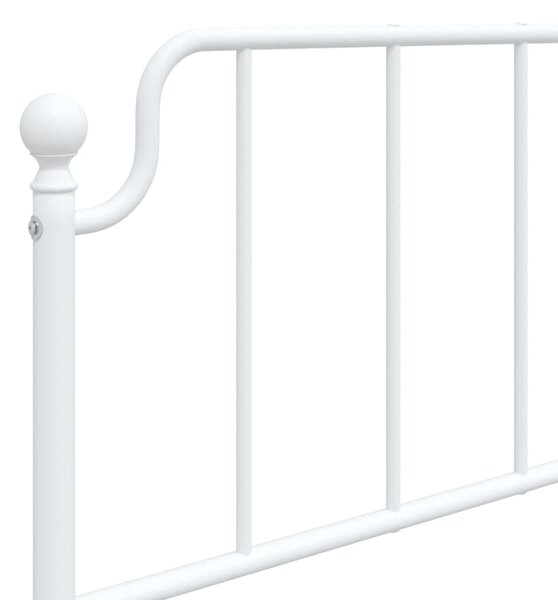 Metalni okvir kreveta s uzglavljem i podnožjem bijeli 75x190 cm - Bijela / 75 x 190 cm
