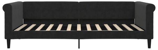 Dnevni krevet s madracem crni 100 x 200 cm baršunasti - Crna / 100 x 200 cm