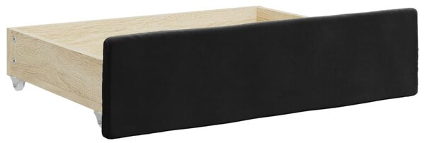 Dnevni krevet na razvlačenje s ladicama crni 80 x 200 cm baršun - Crna / 80 x 200 cm