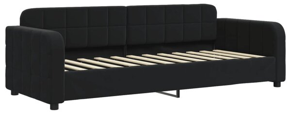 Dnevni krevet na razvlačenje s ladicama crni 80 x 200 cm baršun - Crna / 80 x 200 cm