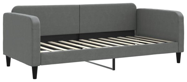 Dnevni krevet s madracem tamnosivi 90 x 200 cm od tkanine - Siva / 90 x 200 cm