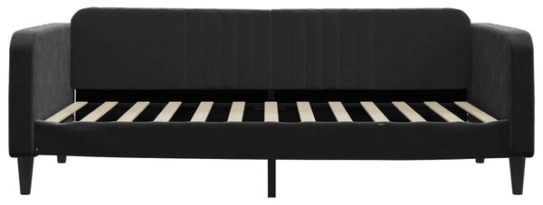 Dnevni krevet s madracem crni 100 x 200 cm baršunasti - Crna / 100 x 200 cm