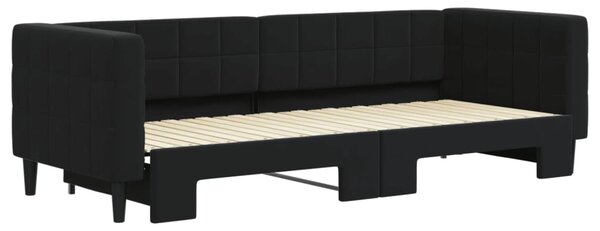 Dnevni krevet na razvlačenje crni 80 x 200 cm baršunasti - Crna / 80 x 200 cm