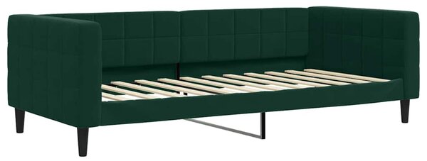 Dnevni krevet s madracem tamnozeleni 90 x 200 cm baršunasti - Zelena / 90 x 200 cm
