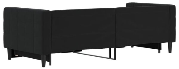 Dnevni krevet na razvlačenje crni 80 x 200 cm baršunasti - Crna / 80 x 200 cm