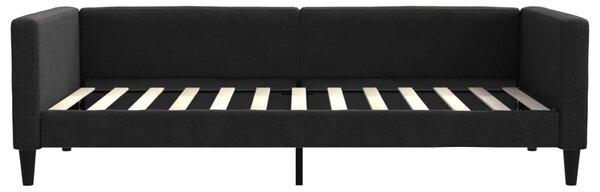 Dnevni krevet s madracem crni 100 x 200 cm od tkanine - Crna / 100 x 200 cm