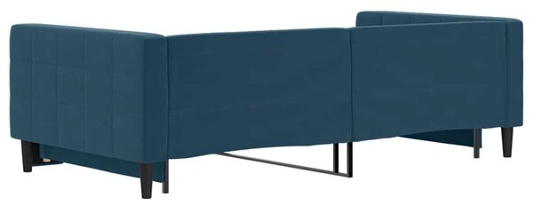 Dnevni krevet na razvlačenje plavi 100 x 200 cm baršunasti - Plava / 100 x 200 cm