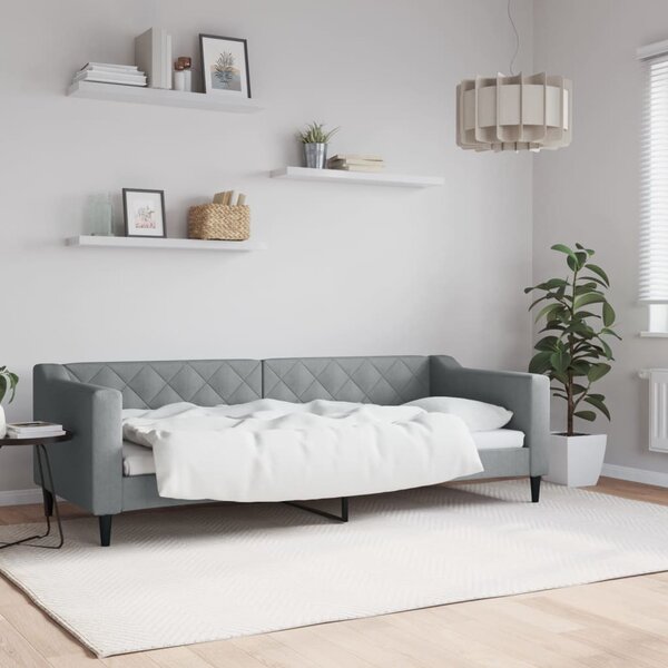 Dnevni krevet svjetlosivi 80 x 200 cm od tkanine - Siva / 80 x 200 cm