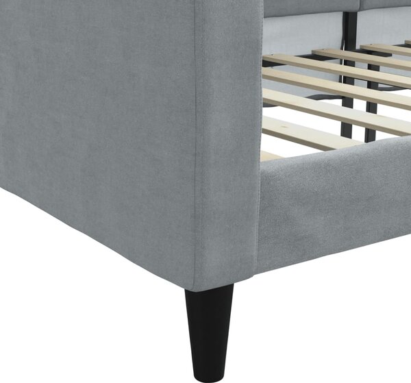 Dnevni krevet svjetlosivi 80 x 200 cm od tkanine - Siva / 80 x 200 cm