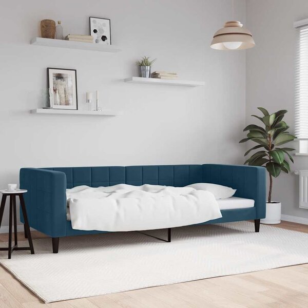 Dnevni krevet plavi 90 x 200 cm baršunasti - Plava / 90 x 200 cm