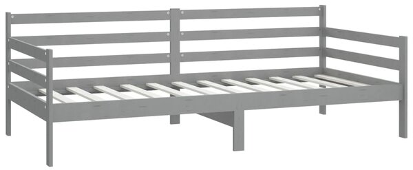Dnevni ležaj od masivne borovine sivi 90 x 200 cm - Siva / 90 x 200 cm